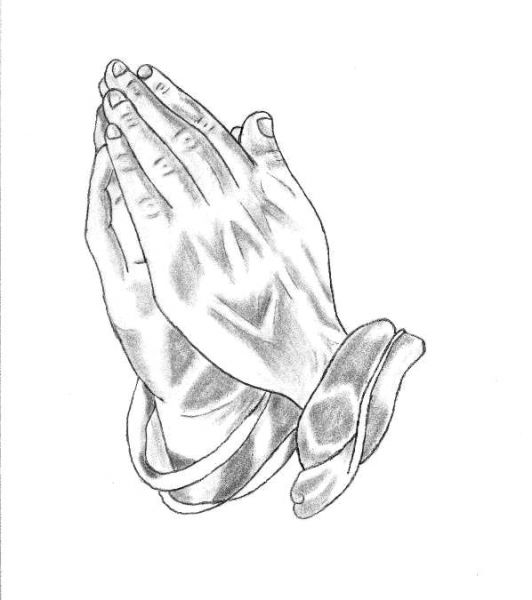 532x600 Praying Hands With Rosary - Praying Hands With Rosary Drawing