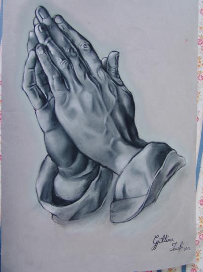 410x547 Best Photos Of Praying Hands Drawings - Praying Hands With Rosary Drawing
