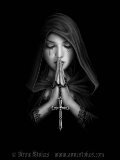 413x550 Woman Black White - Praying Woman Drawing