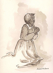 217x300 dear god painting - Praying Woman Drawing