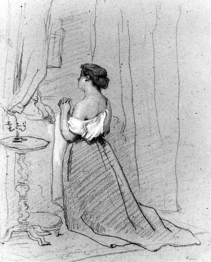 822x1024 Fileantoine Plassan - Praying Woman Drawing