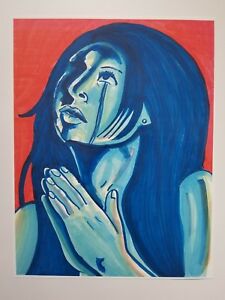 225x300 Fine Art Print Of A Drawing Of A Praying Woman Signed Ebay - Praying Woman Drawing