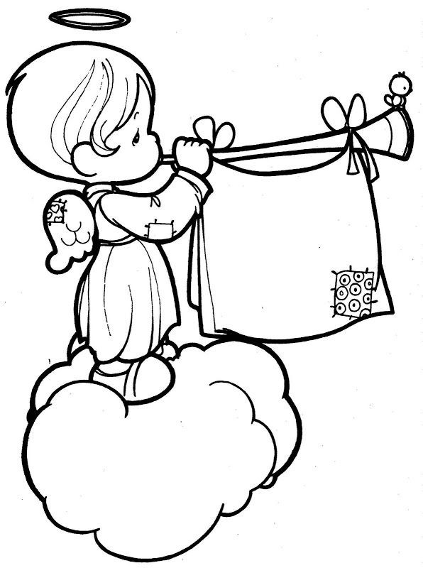 596x800 awesome precious moments angel coloring sheets - Precious Moments Angel Drawing