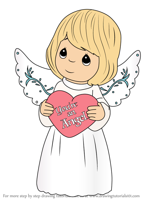 566x800 learn how to draw you're an angel from precious moments - Precious Moments Angel Drawing