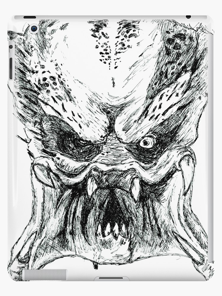 750x1000 predator face art ipad cases skins - Predator Face Drawing