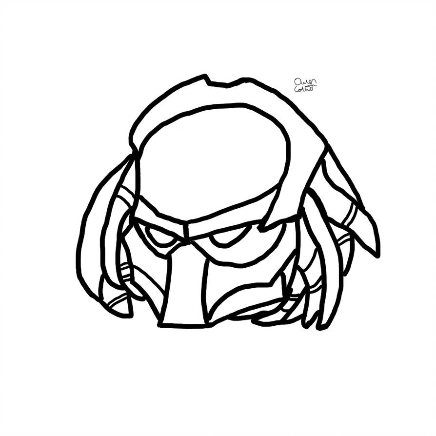 894x894 predator face drawing - Predator Face Drawing