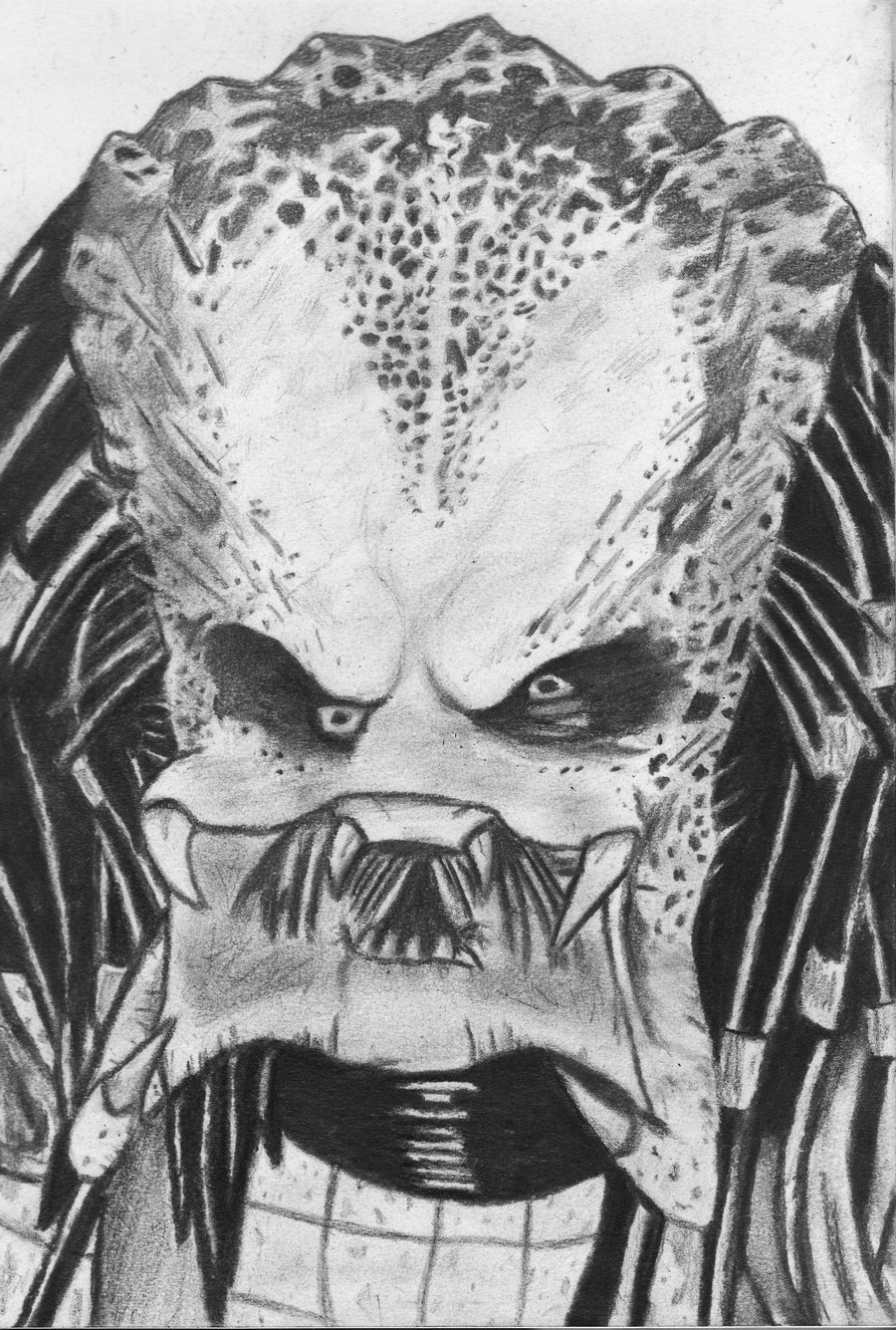 900x1335 predator drawing predator face for free download - Predator Face Drawing