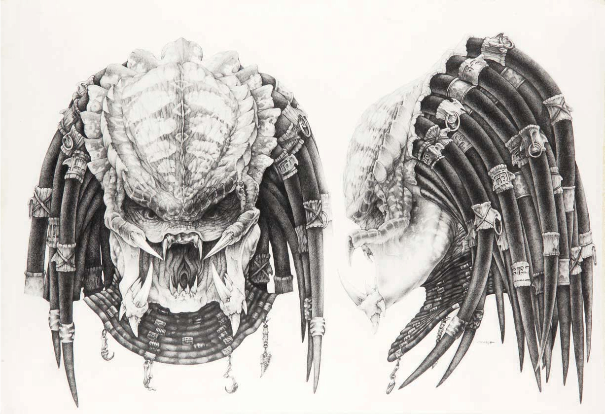 1227x840 three stooges vs predator - Predator Face Drawing