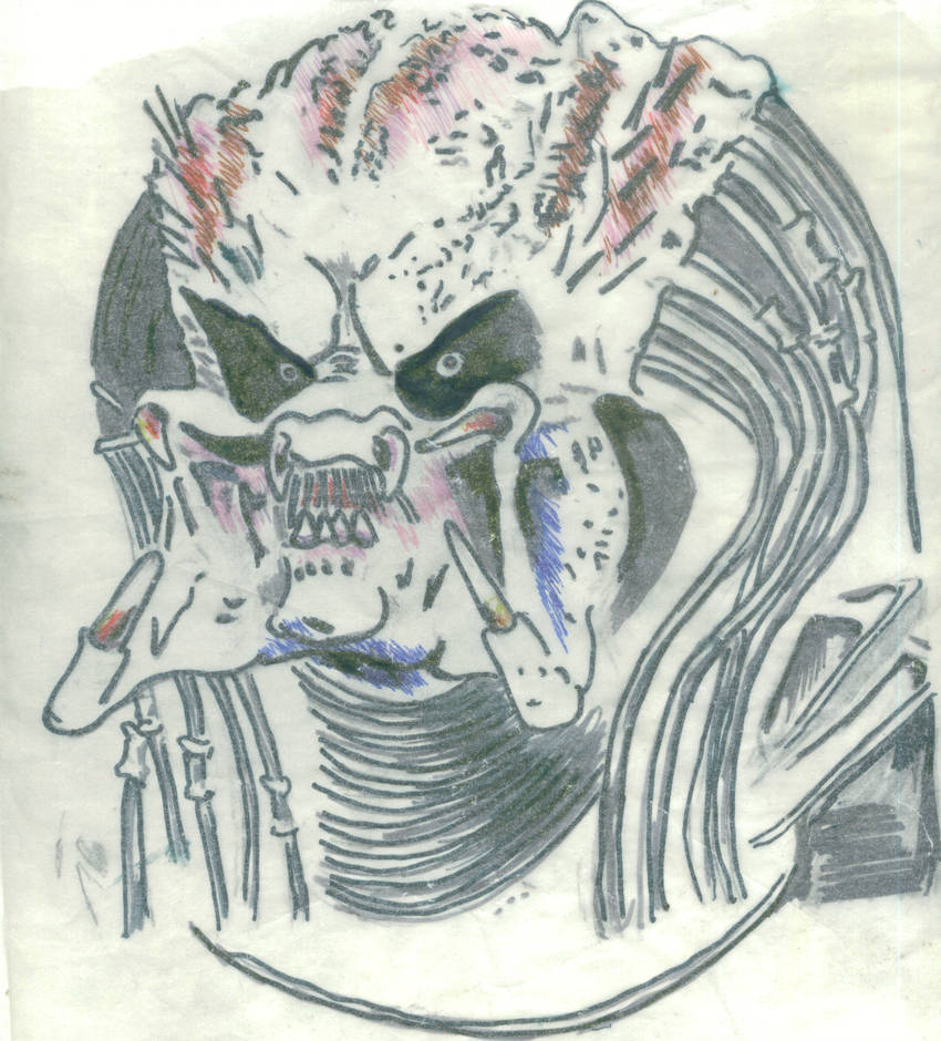 850x940 predator face - Predator Face Drawing