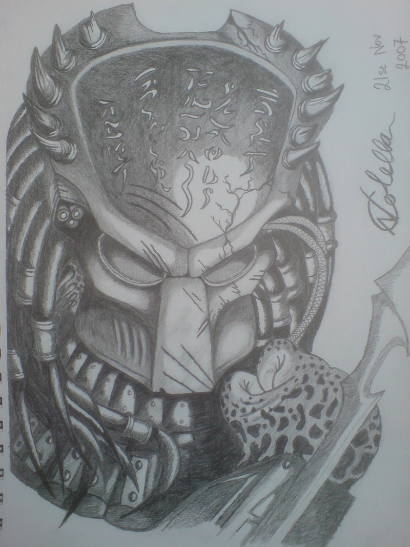 800x1067 predator drawing wolf for free download - Predator Helmet Drawing