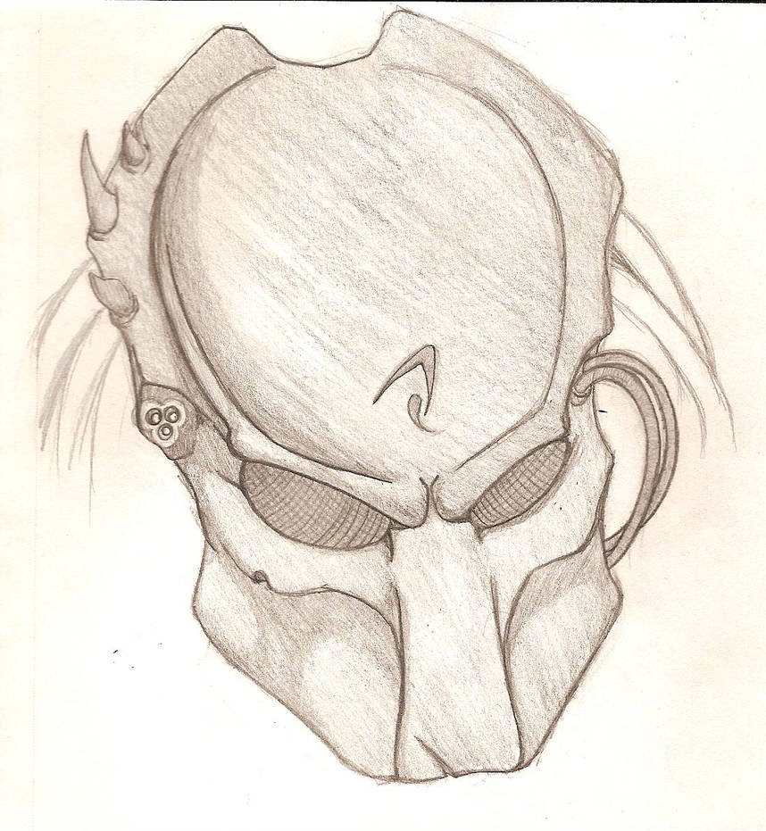 858x931 Predator Mask - Predator Mask Drawing