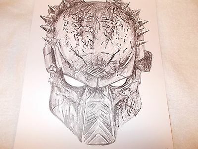 400x300 charcoal sketch drawing predator mask from predator movie - Predator Mask Drawing
