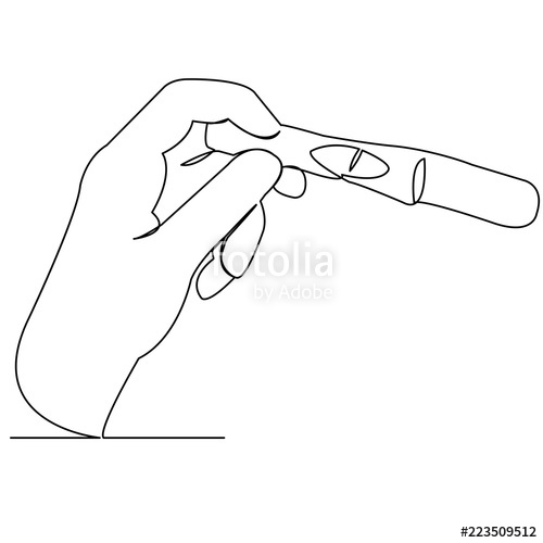 500x500 pregnancy test in hand stock image and royalty free vector - Pregnancy Test Drawing