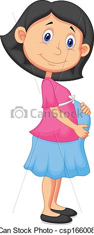 189x470 vector illustration of pregnant woman cartoon - Pregnant Cartoon Drawing