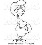 164x175 vector of a cartoon pregnant girl - Pregnant Cartoon Drawing