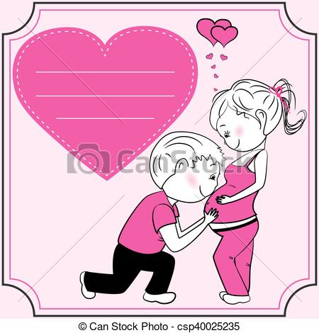 450x470 cartoon pregnant woman, man and heart a pregnant woman and her - Pregnant Cartoon Drawing
