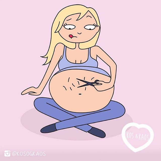 640x640 funny illustrations of pregnancy struggles popsugar family - Pregnant Cartoon Drawing