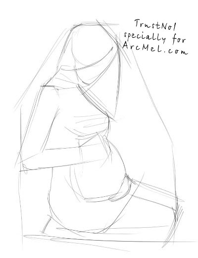 400x519 how to draw a pregnant woman step - Pregnant Drawing Images