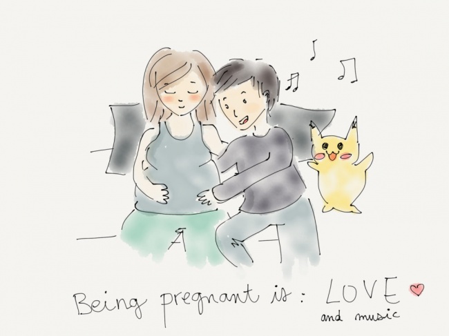 650x487 this artist is documenting her pregnancy with adorable drawings - Pregnant Drawing Images