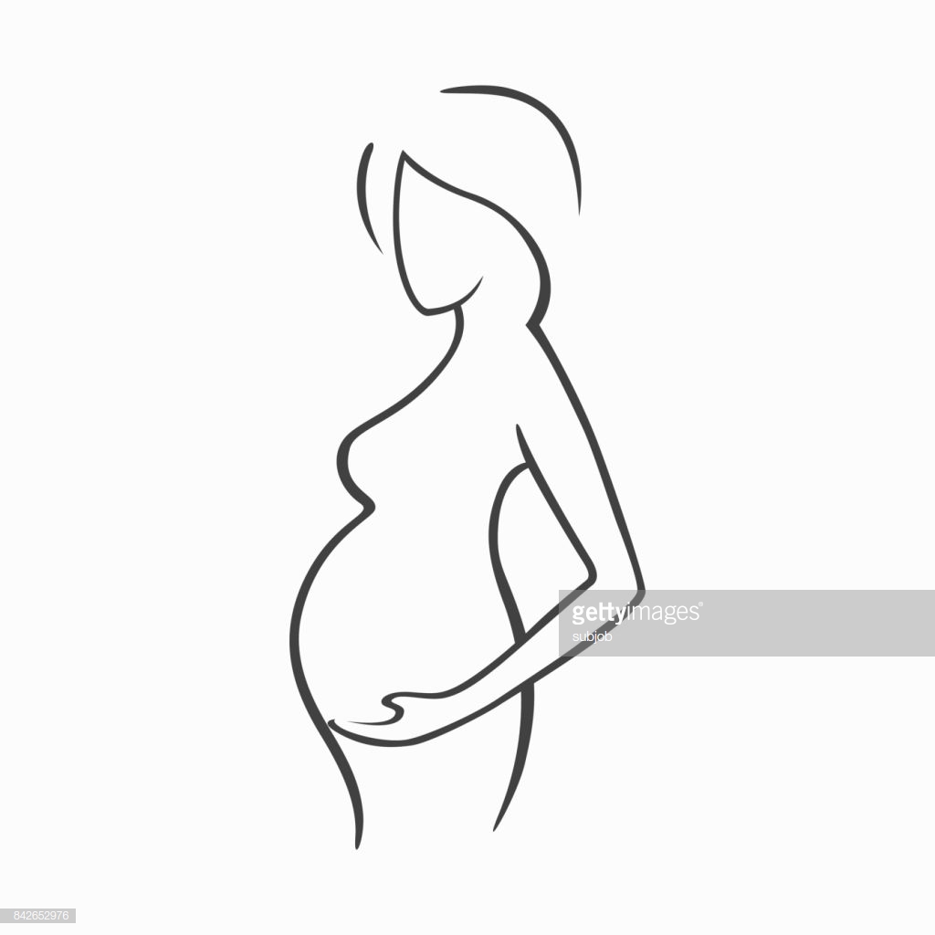 1024x1024 Huge Collection Of 'pregnant Women Drawing' Download More Than - Pregnant Girl Drawing