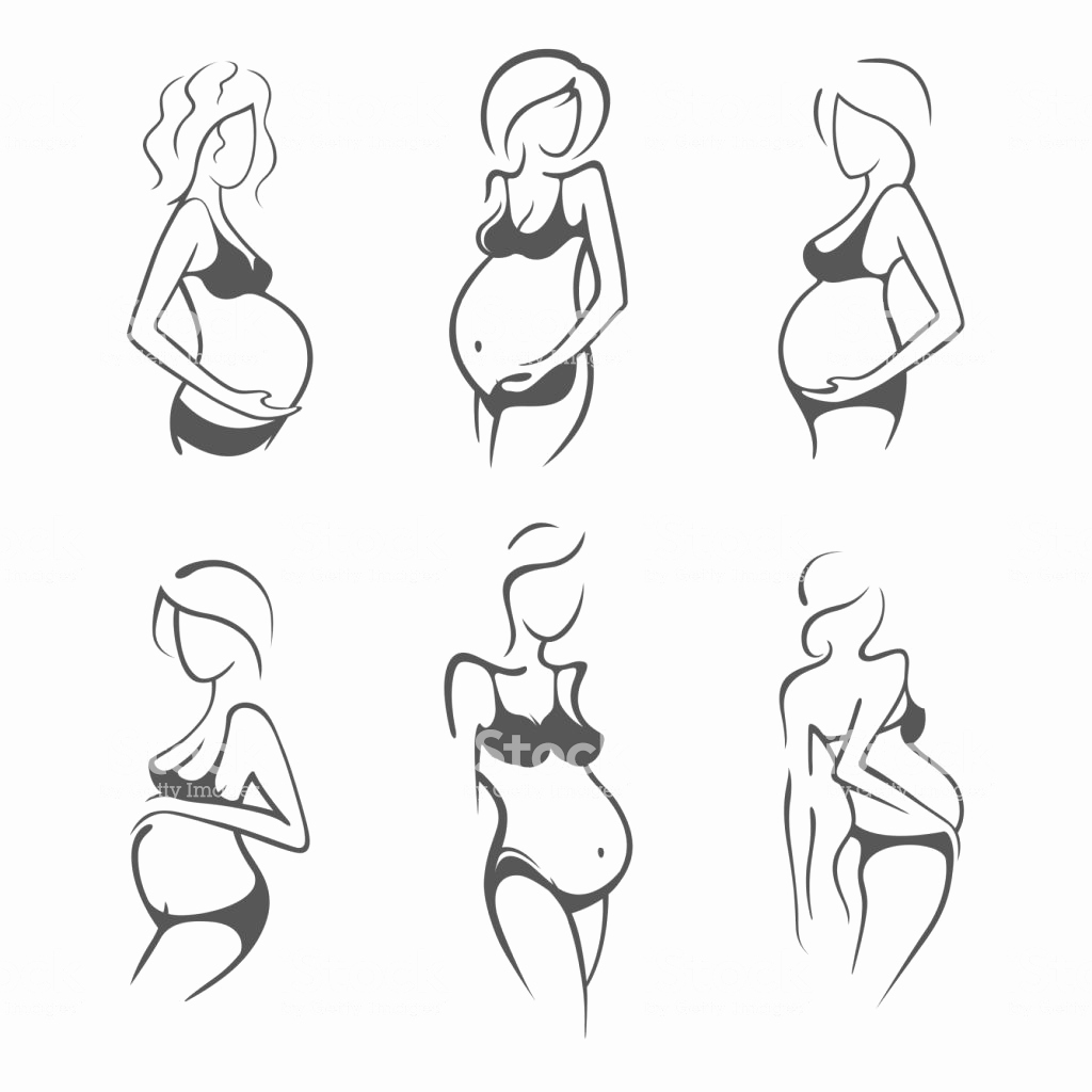 1024x1024 sketch of pregnant lady fresh drawing linear beautiful pregnant - Pregnant Girl Drawing