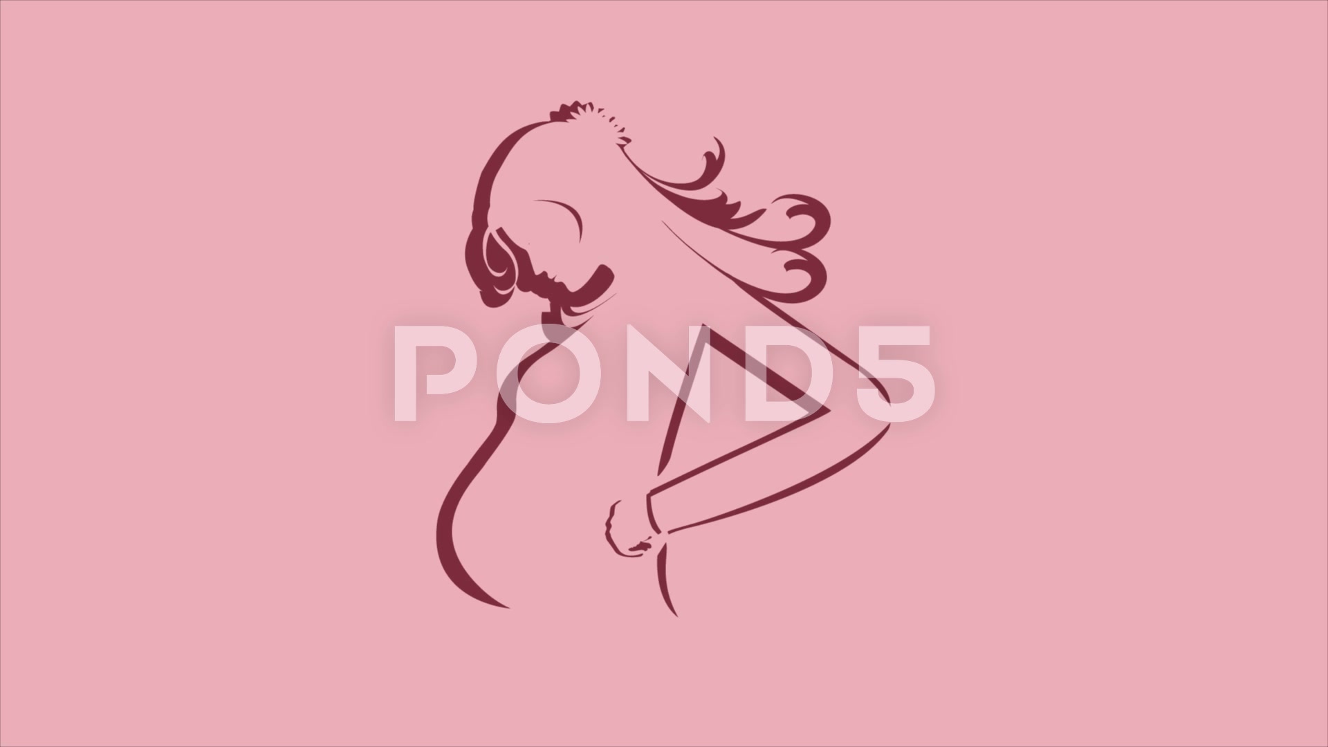 1920x1080 motion sketch of a pregnant lady stock footage - Pregnant Lady Drawing