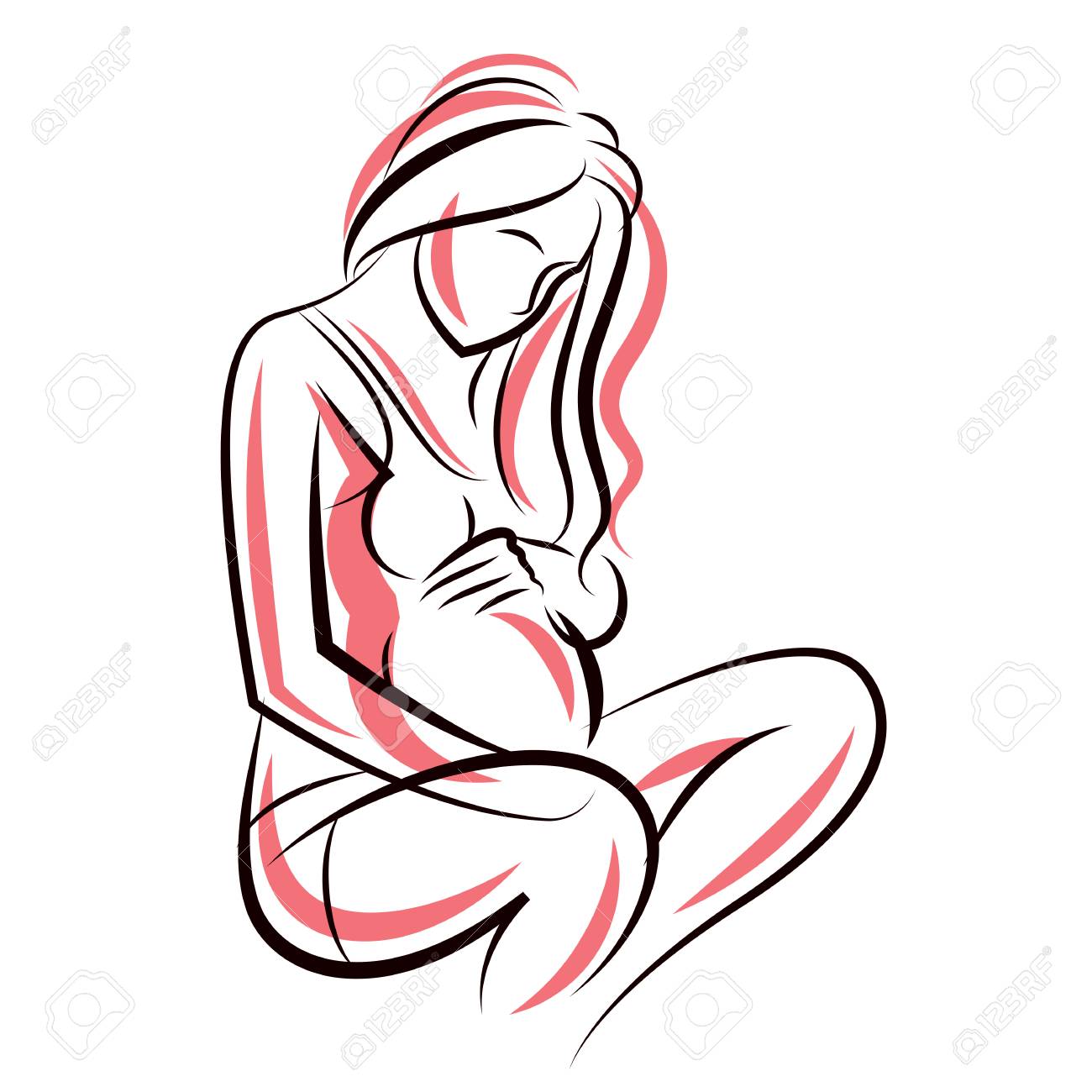 1300x1300 New - Pregnant Lady Drawing