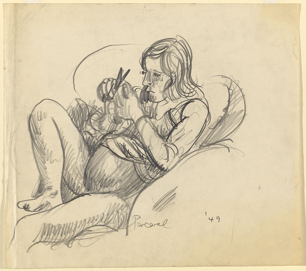 1200x1065 perceval john pregnant lady and scissors - Pregnant Lady Drawing