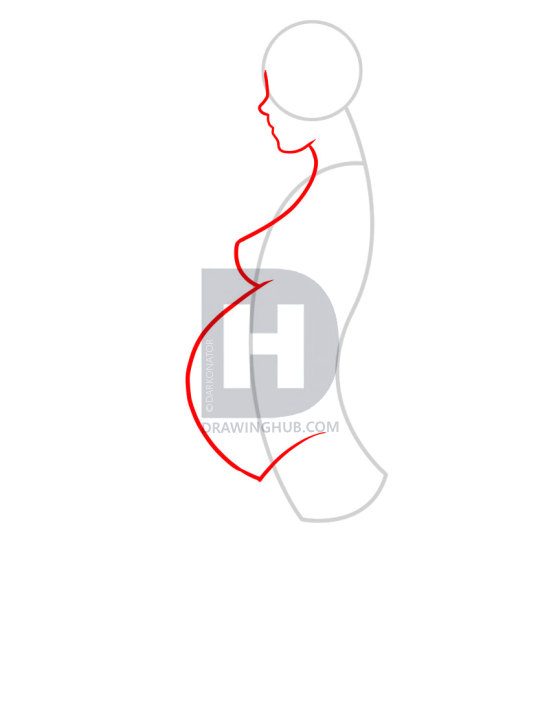 549x720 How To Draw Pregnant Women, Step - Pregnant Lady Drawing