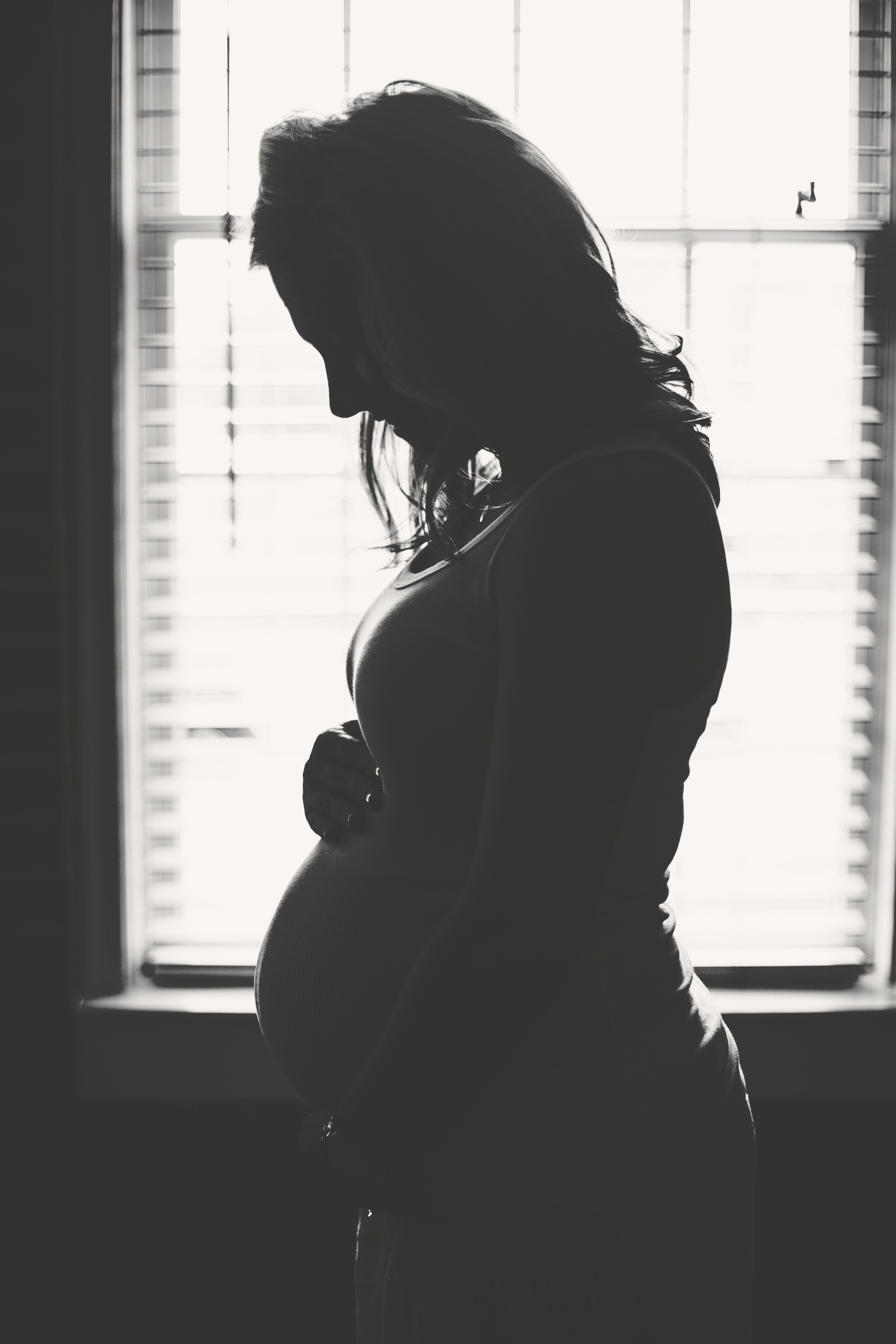 3840x5760 Free Images Silhouette, Person, Black And White, Woman, Portrait - Pregnant Silhouette Drawing