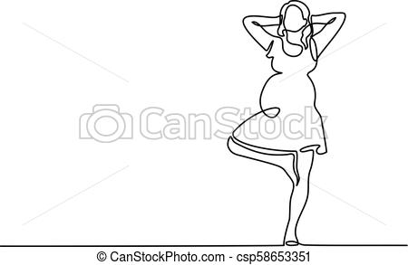 450x293 Happy Pregnant Woman Silhouette Picture Continuous Line Drawing - Pregnant Silhouette Drawing