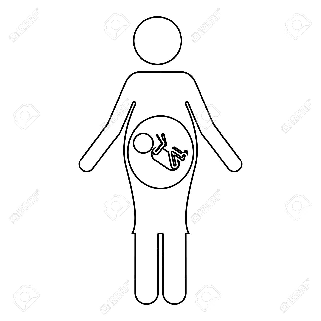 1300x1300 Pregnant Silhouette Drawing - Pregnant Silhouette Drawing