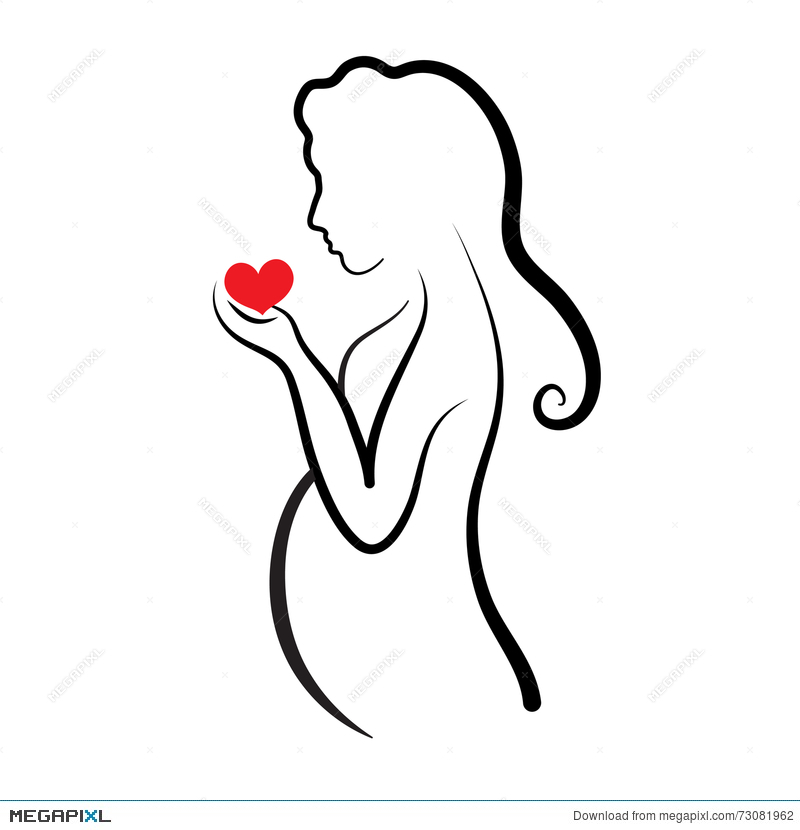 800x830 Pregnant Woman Silhouette, Vector Symbol Illustration - Pregnant Silhouette Drawing