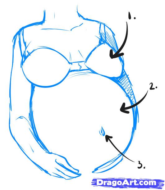 531x612 How To Draw Pregnant Women, Step - Pregnant Woman Drawing