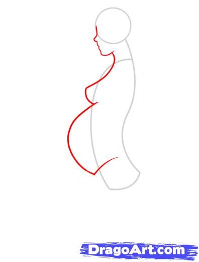 396x520 step how to draw pregnant woman anime and art drawings - Pregnant Woman Drawing