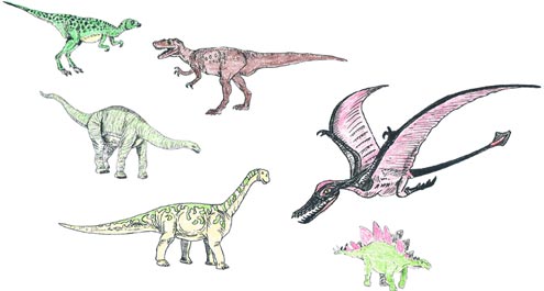 495x265 prehistoric animal drawings from everything dinosaur - Prehistoric Drawings