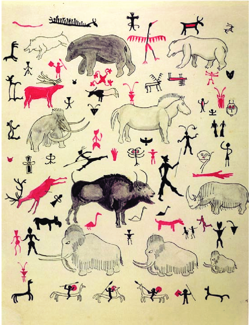809x1050 prehistoric drawings from the goblins' cave walls - Prehistoric Drawings