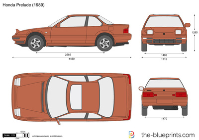 400x283 Honda Prelude Vector Drawing - Prelude Drawing