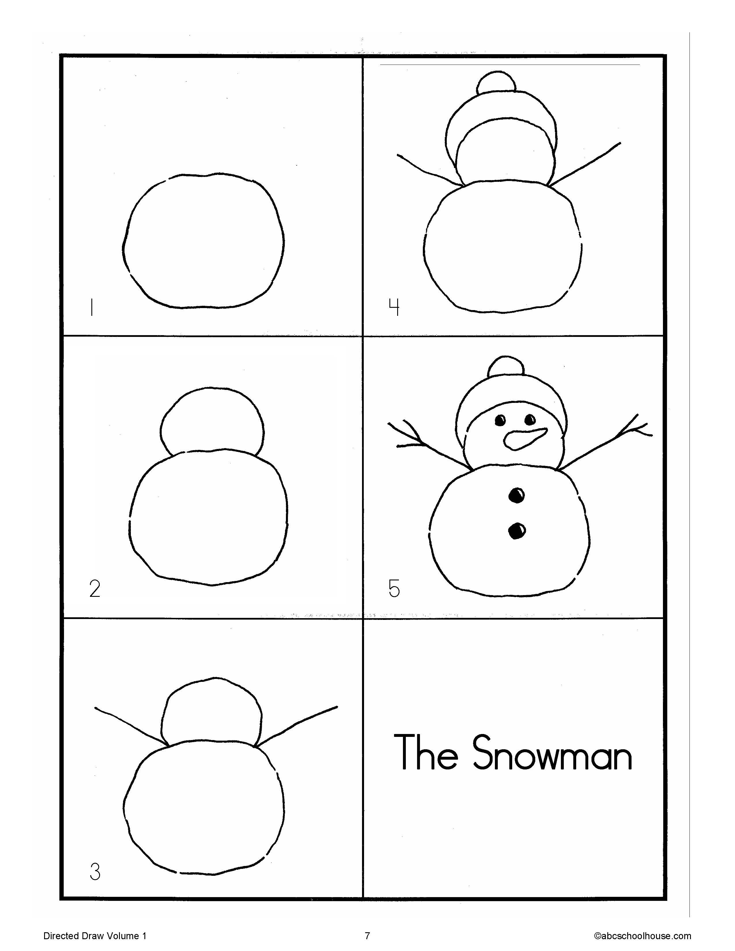 2550x3300 directed drawing snowman art activities directed drawing - Preschool Drawing