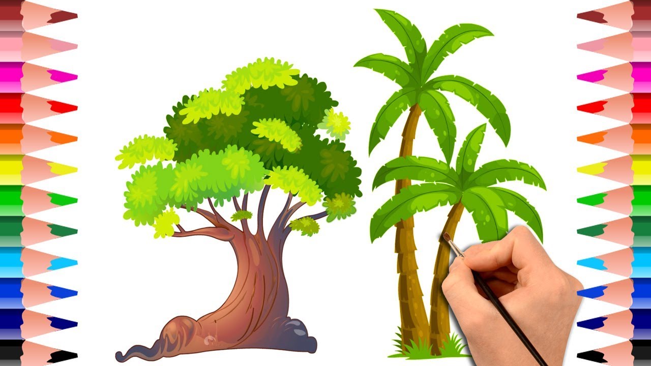 1280x720 Learn How To Draw Trees And Plants Drawing Book For Kids - Preschool Drawing Book