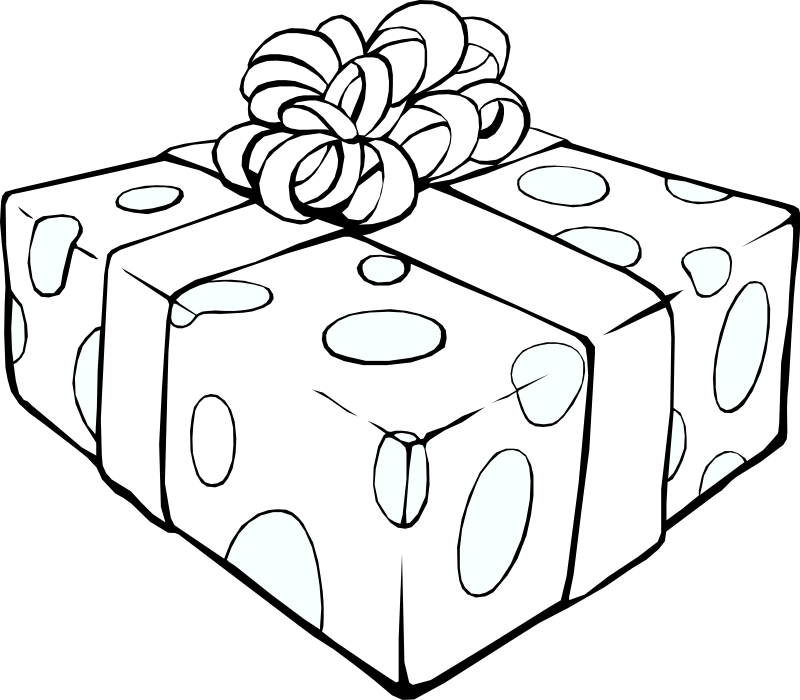 800x700 Gift Box Graphic Black And White Stock Black And White Huge - Present Box Drawing