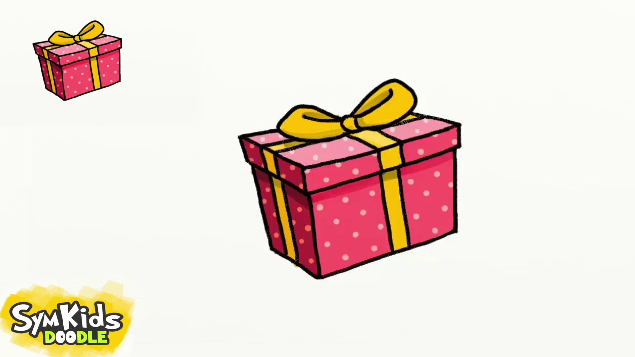 1280x720 How To Draw A Gift Box - Present Box Drawing
