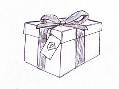 400x300 Drawing A Gift Box - Present Box Drawing