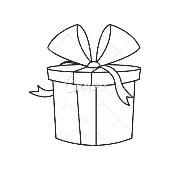 550x550 Collection Of Free Drawing Box Gift Download On Ui Ex - Present Drawing