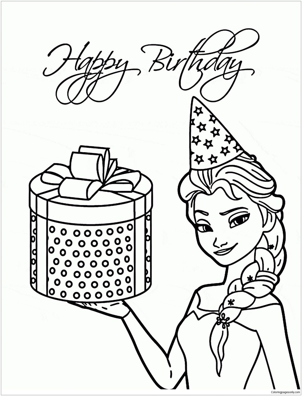 1024x1340 Coloring Pages Birthday Cake Coloring Pages Preschool - Present Drawing