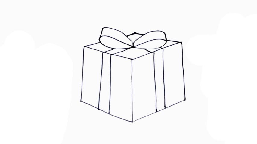 854x480 how to draw a present - Present Drawing
