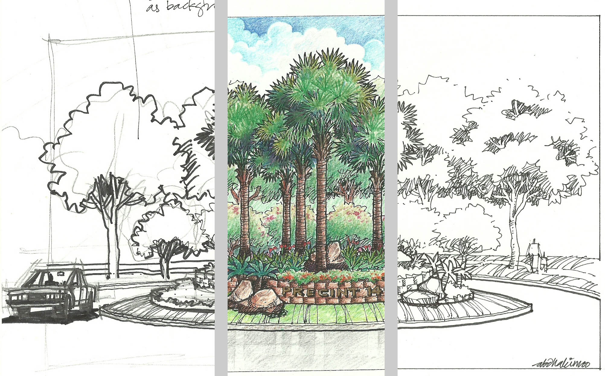 2004x1244 Landscape Presentation Drawings And Landscape Presentation - Presentation Drawing