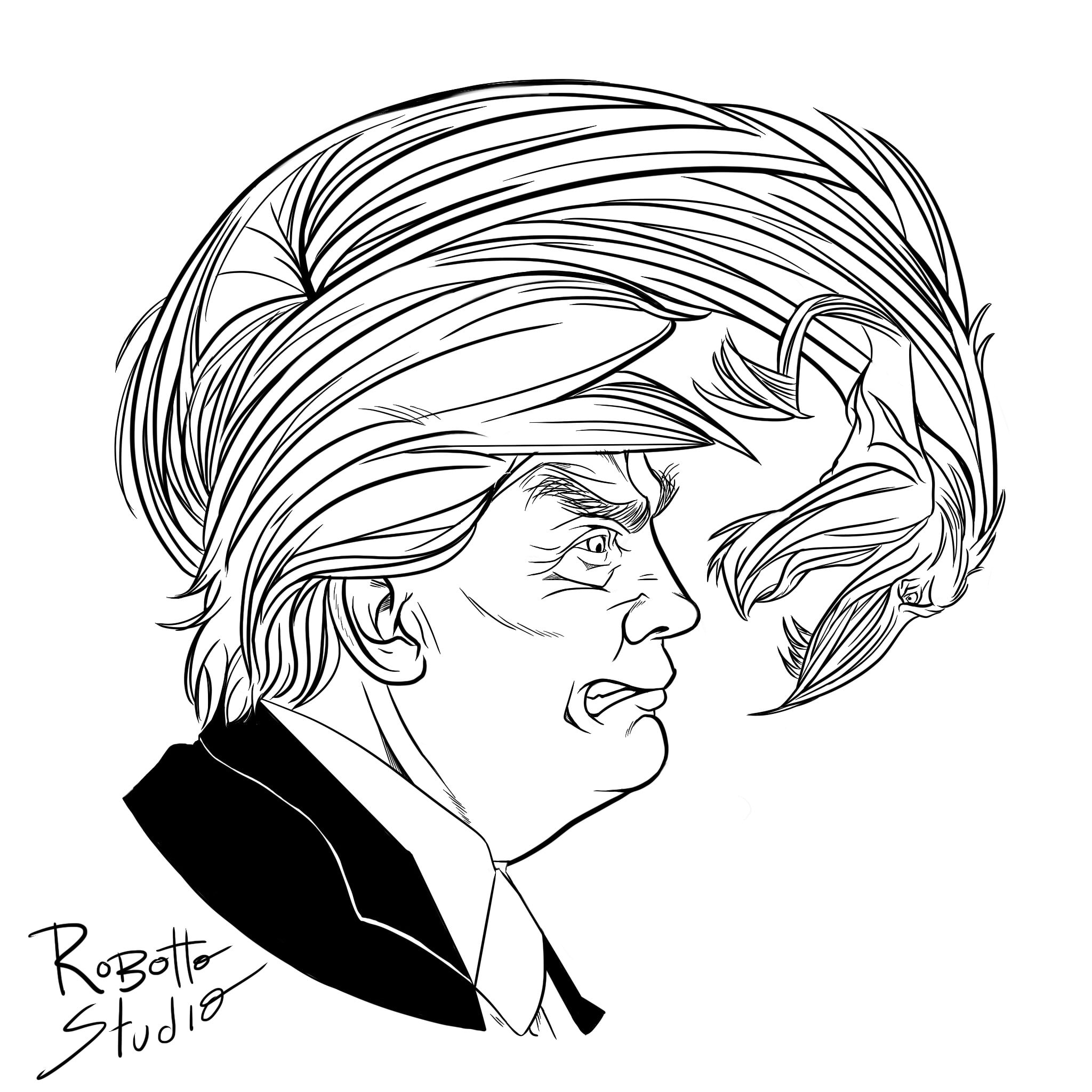 2048x2048 draw president donald trump - President Drawing