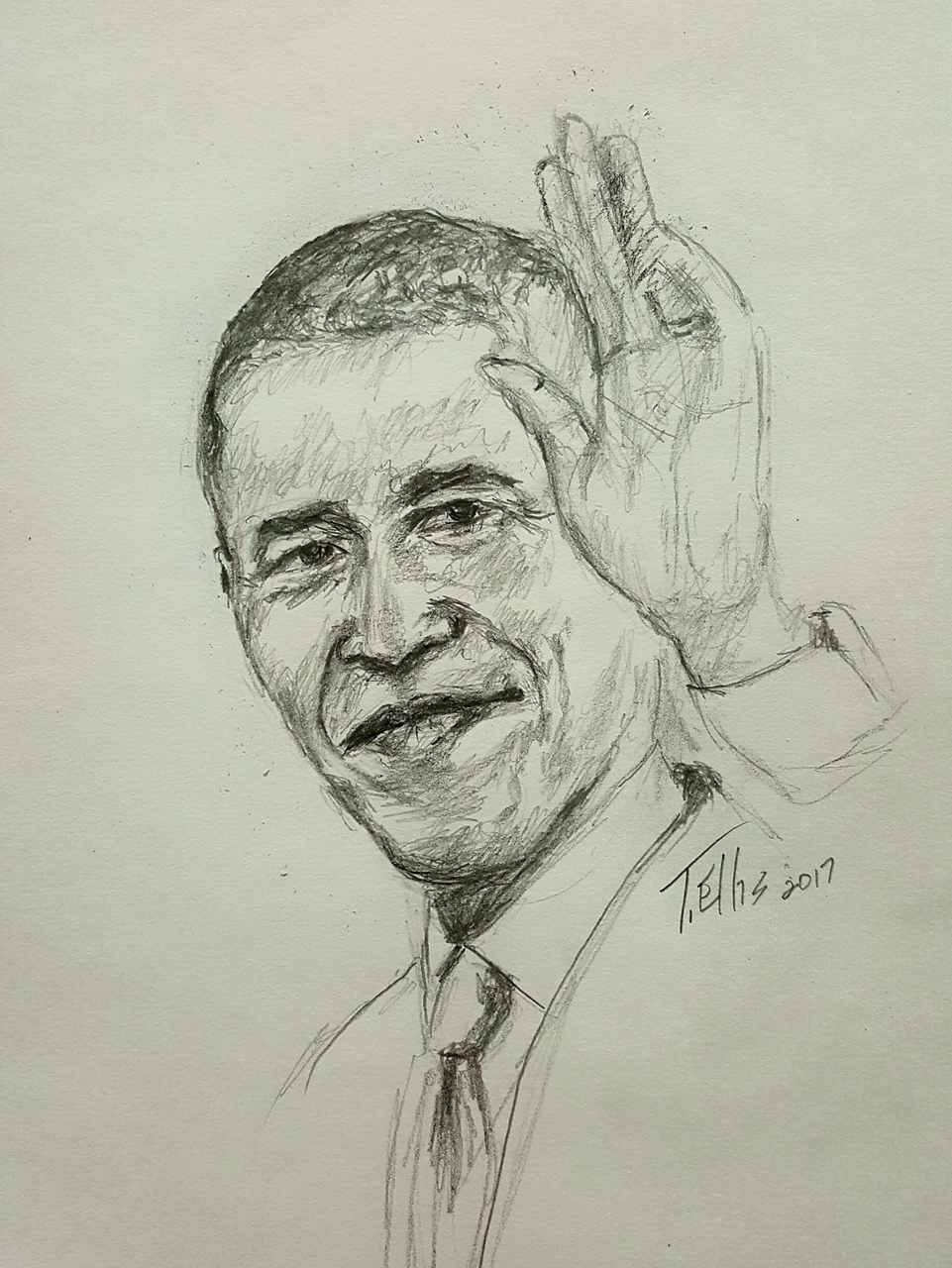 961x1280 obama farewell but not goodbye - President Obama Drawing
