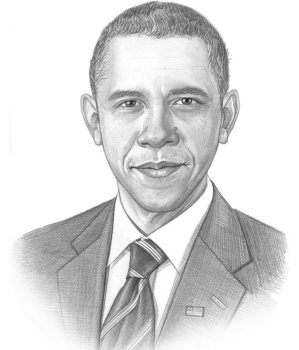 299x350 Picture Of Barack Obama - President Obama Drawing